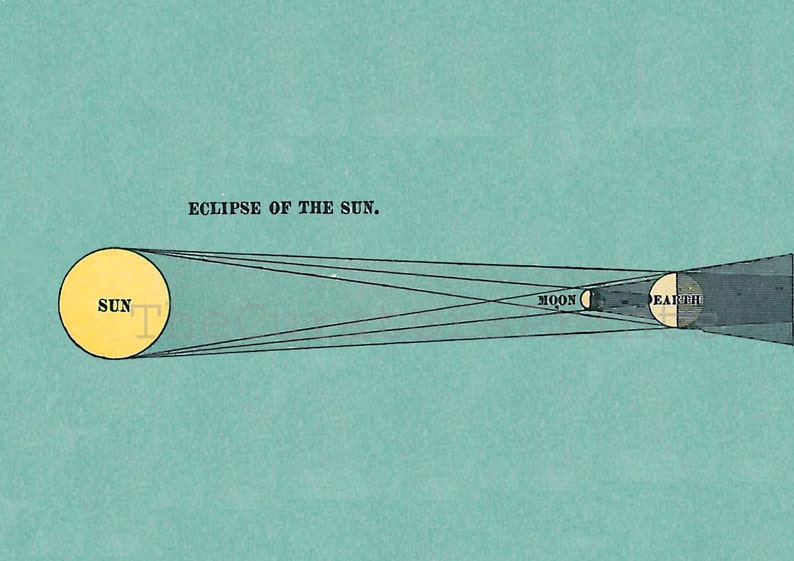 Antique Art Print Astronomy Eclipse of the Sun image 2