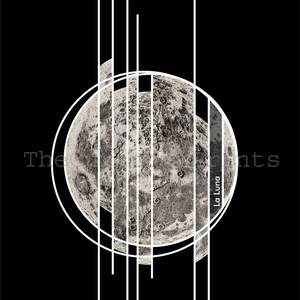 Geometric Poster Moon Slices Art Print Black and White image 2