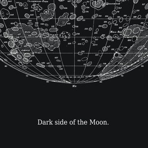 Moon Print Vintage Image Dark Side of the Moon - Etsy