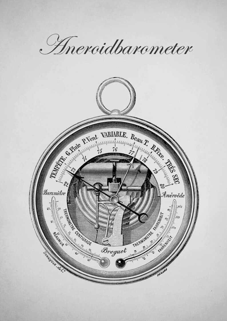 Antique Barometer Aneroid Barometer Wall Art Vintage Etsy