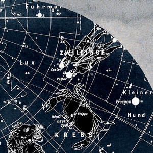 Vintage Inspired Astronomy Print Poster, Constellations,Stars Map, Zodiac, Gemini, Cancer, Leo, Virgo image 5