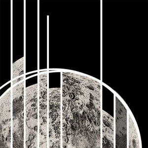 Geometric Poster Moon Slices Art Print Black and White image 4
