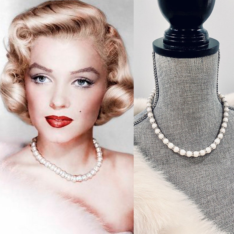 Marilyn Monroe Midcentury Pearl Necklace 1950s 1960s Pinup - Etsy