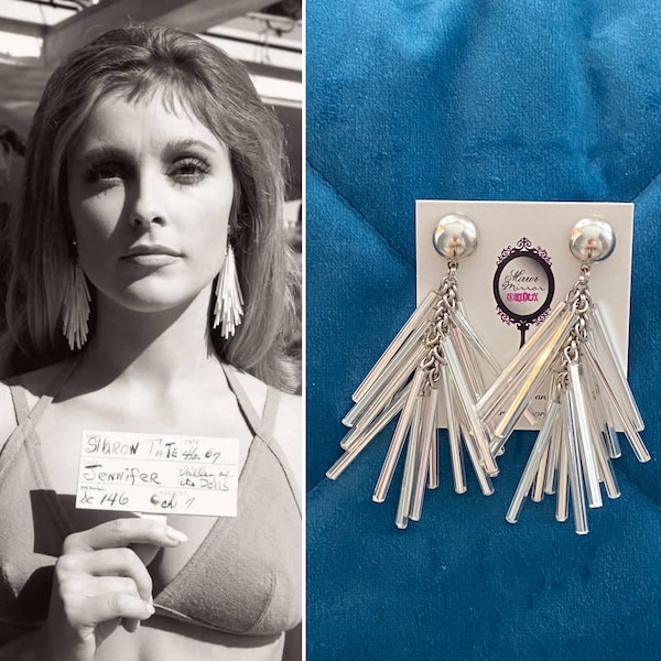 Sharon Tate Earrings Valley of the Dolls Tinsel Town earrings Vintage Jewelry Vintage Hoops  bohemian earrings 1960s jewelry 1960s earrings