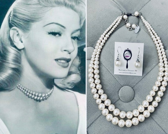 1950s Graduated Double Strand White Pearl Necklace Old - Etsy