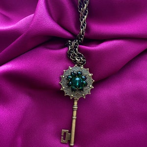 Handmade Unique Fantasy Vintage Dragon Eye Key Necklace | DreamCloudJewelry