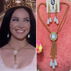 The Love Witch White Opal Necklace retro 1960s jewelry Victorian gothic 1960s necklace vintage jewelry witchy woman Halloween jewelry