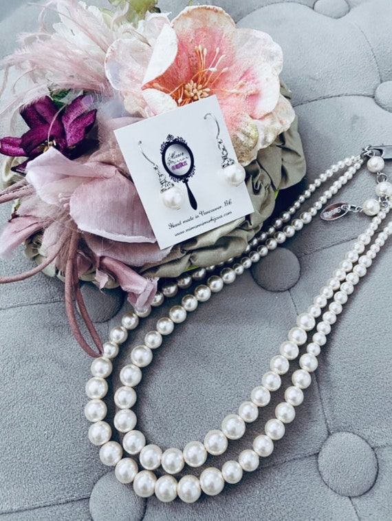 Graduated Double Strand Pearl Necklace