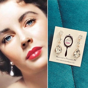 Elizabeth Taylor 1950s Crystal Drop Earrings Vintage jewelry Vintage Earrings 1950s 1960s earrings old Hollywood jewelry