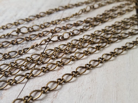 Custom Size Figaro Chain Necklace - Antique Bronze Chain