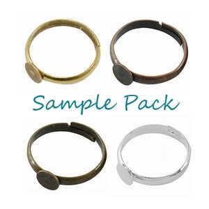 8PCS Sample Pack Adjustable Ring Blank Base 6mm