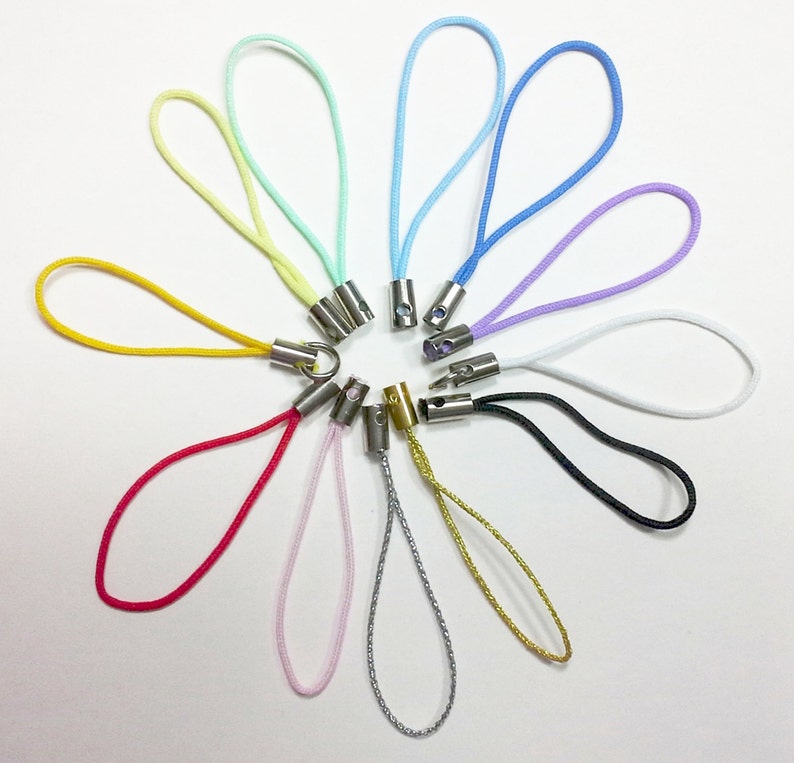 20PCS Mixed Color Silver End Phone Charm Strap Cord Etsy