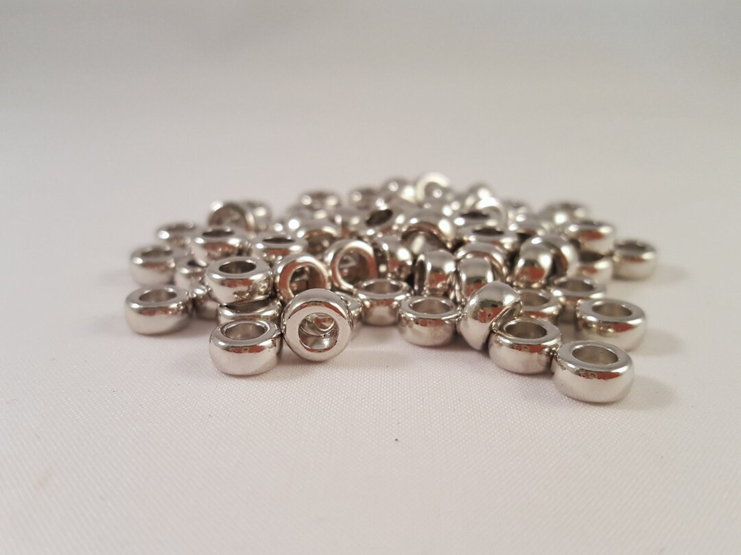 20 Antique Silver Pewter Disc Spacer Rondelles – 7mm – Unbranded