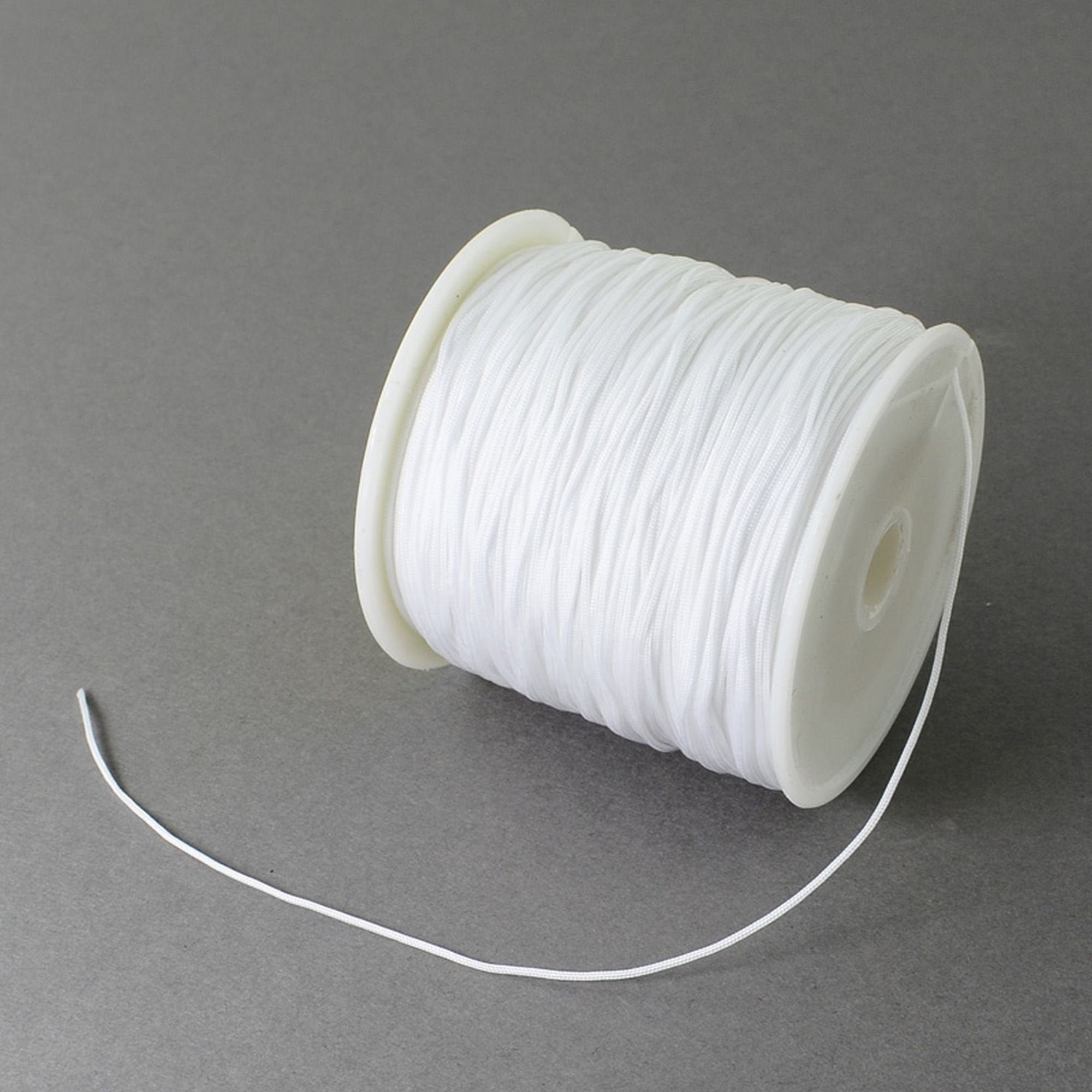 White Nylon Mousetail Tassel Knotting Thread Cord 1mm