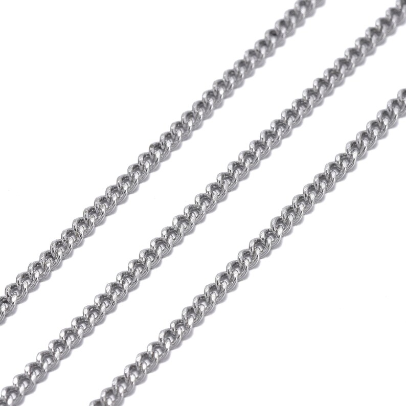 Silver Micro Tiny Side Twist Curb Chain Etsy