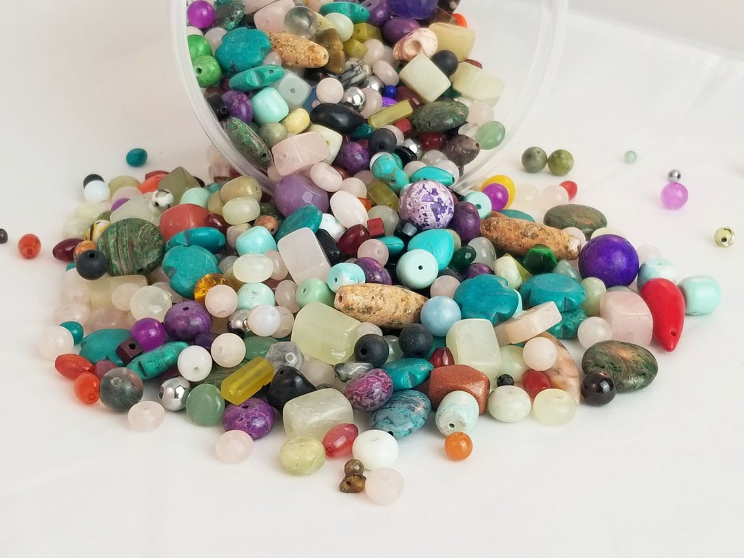 Mixed Gemstone Beads Mixed Size Assorted Color Etsy