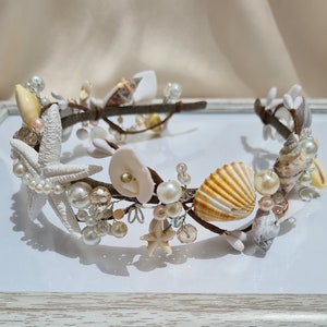 Seashell hair hoop, wedding hair accessories, mermaid tiara, beach party crown, seashells headpiece image 4