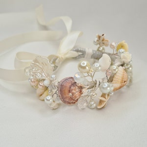 Beach Bridal Bracelet,Seashell Bracelet,Bridesmaid Corsages, Wedding Accessories, Boho Jewelry,Mermaid Accessories image 7