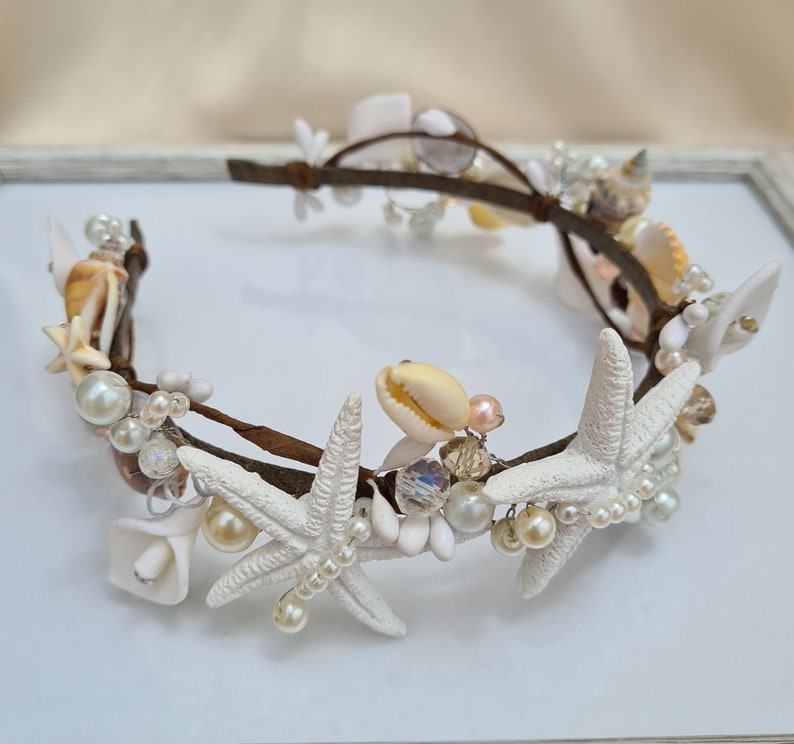 Seashell hair hoop, wedding hair accessories, mermaid tiara, beach party crown, seashells headpiece image 2