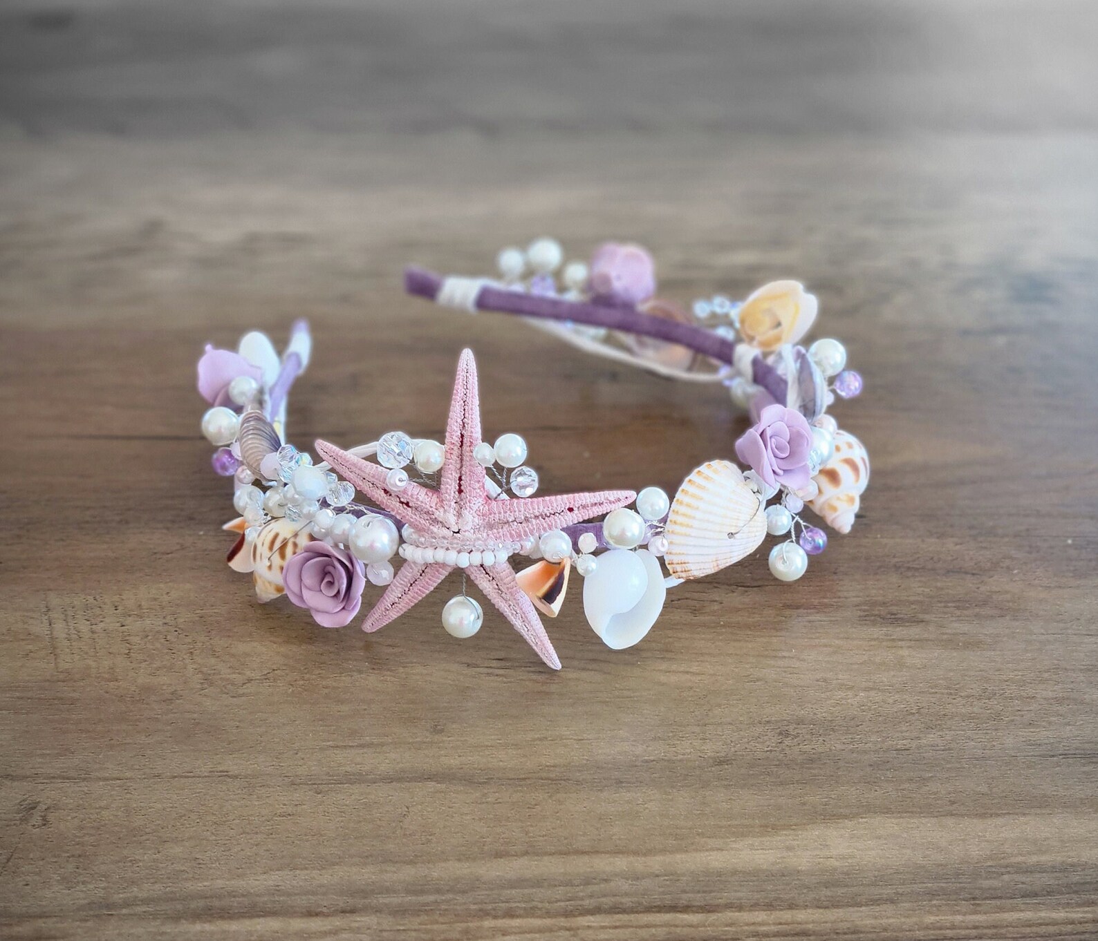 Beach Bridal Tiara Wedding Shell Headpiece Mermaid Headband - Etsy