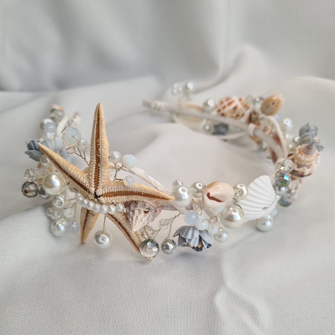 Beach Bridal Tiara, Wedding Shell Headpiece, Mermaid Headband, Seashell ...