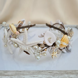 Seashell hair hoop, wedding hair accessories, mermaid tiara, beach party crown, seashells headpiece image 10