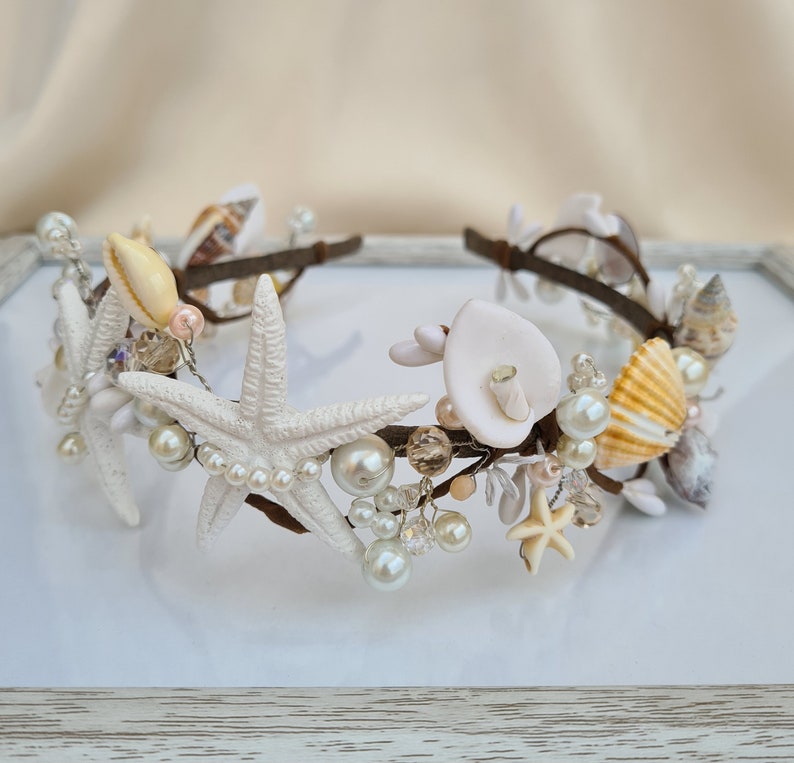 Seashell hair hoop, wedding hair accessories, mermaid tiara, beach party crown, seashells headpiece image 10