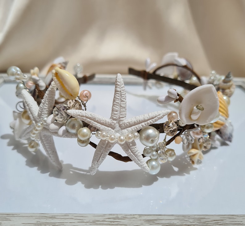 Seashell hair hoop, wedding hair accessories, mermaid tiara, beach party crown, seashells headpiece image 6
