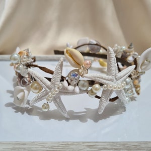 Seashell hair hoop, wedding hair accessories, mermaid tiara, beach party crown, seashells headpiece image 8