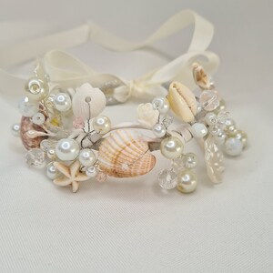 Beach Bridal Bracelet,Seashell Bracelet,Bridesmaid Corsages, Wedding Accessories, Boho Jewelry,Mermaid Accessories image 8