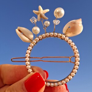 Cute Beach Wedding Hair Accessories, Coastal Hair pins, Bohemian Seashells Hair Clip, Starfish Hair Barrette, Mermaid Hair, Shell Hair Piece