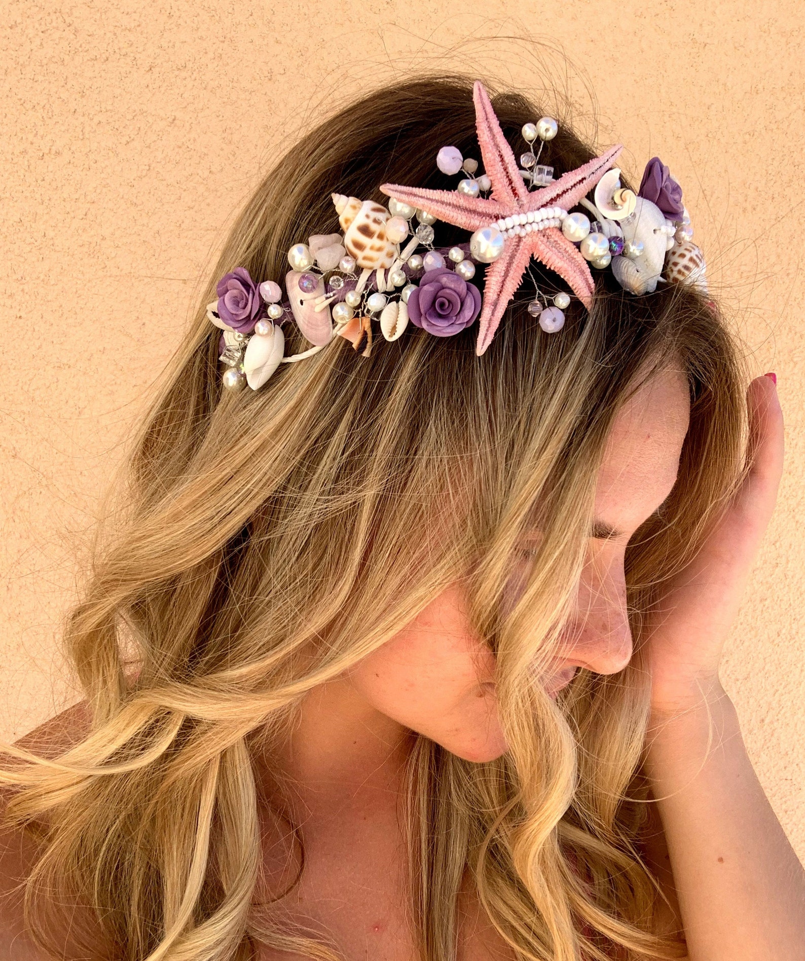 Beach Bridal Tiara Wedding Shell Headpiece Mermaid Headband - Etsy