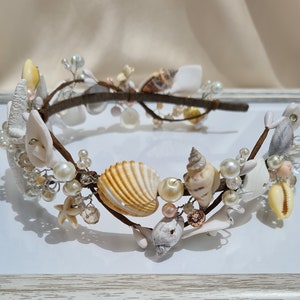 Seashell hair hoop, wedding hair accessories, mermaid tiara, beach party crown, seashells headpiece image 5