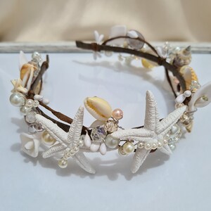 Seashell hair hoop, wedding hair accessories, mermaid tiara, beach party crown, seashells headpiece image 9