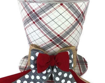 Table Decoration Rustic plaid Valentines Day top hat Top Hat Valentines Day Decor