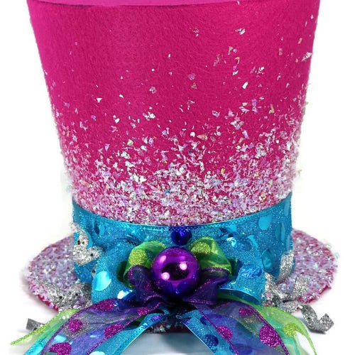 Whimsical Candy Christmas tree topper, Bright Christmas tree topper. Candy Top hat decoration, Christmas decoration New monogram option