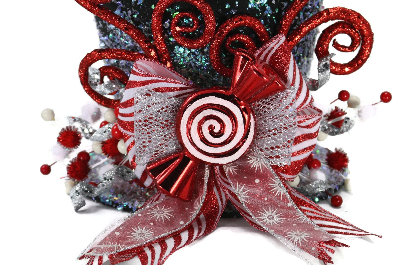 Christmas tree topper ,Top hat tree topper, Christmas table decoration