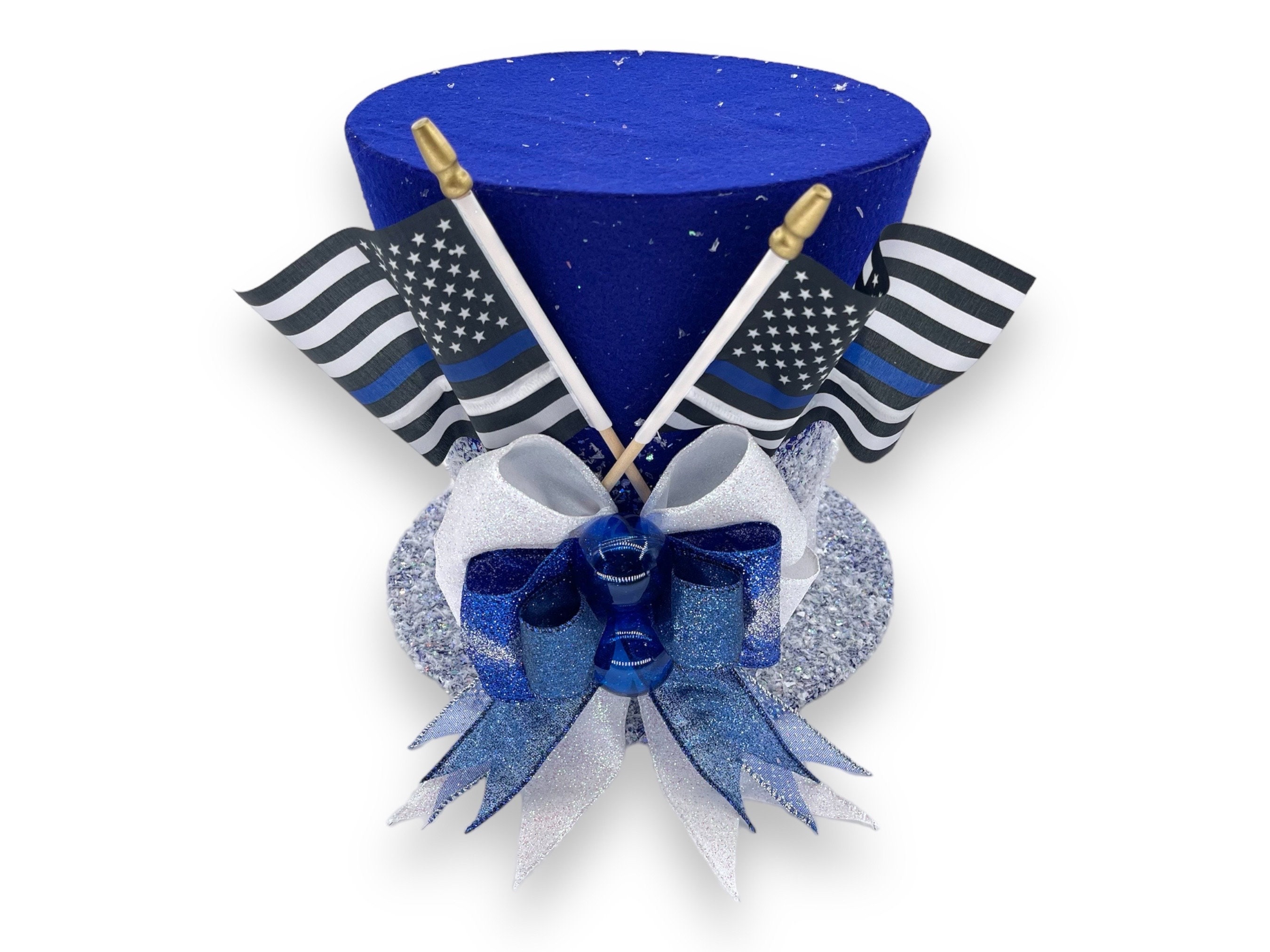 Police Officer Christmas Tree Topper: Thin Blue Line Top Hat Decoration ...