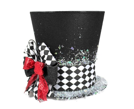 christmas tree topper unique top hat tree topper whimsical christmas table decoration harlequin christmas decoration - Top Hat Christmas Decorations christmas tree topper unique top hat tree topper whimsical christmas table decoration harlequin christmas decoration - Top Hat Christmas Decorations