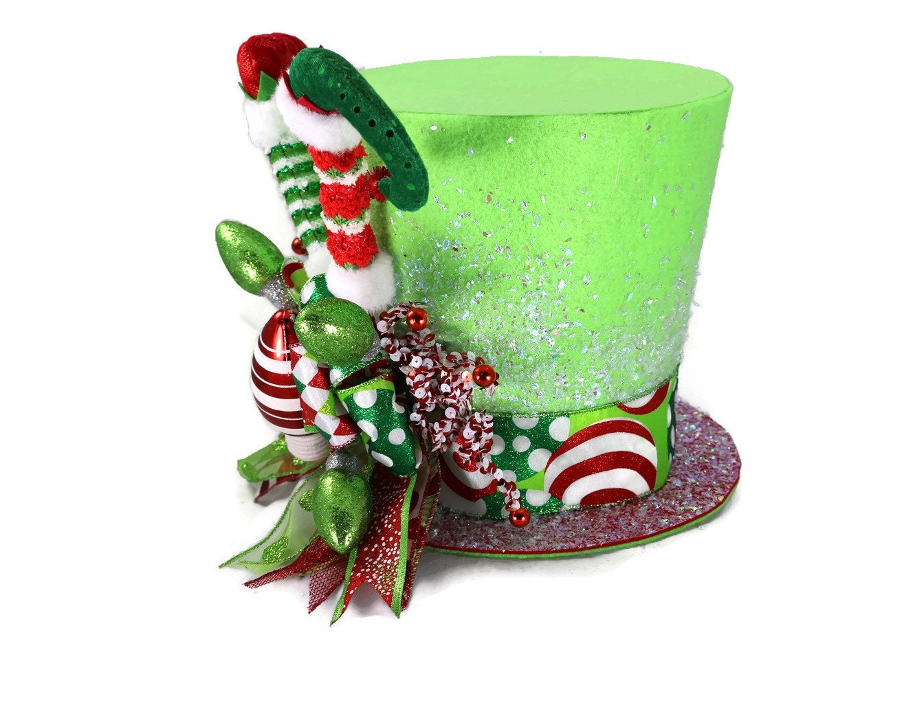 Green and Red Elf theme tree topper, Elf on the shelf Christmas