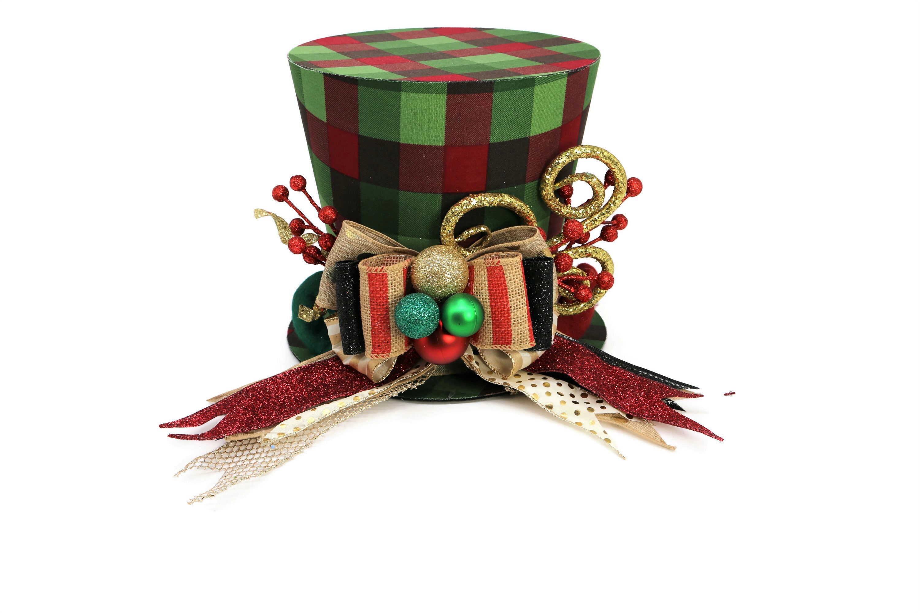 Plaid Elf theme tree topper, Elf magical Christmas decoration, Elf ...