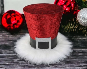 Sombrero de Santa Claus para la punta del árbol de Navidad: Decoración navideña del Viejo Mundo