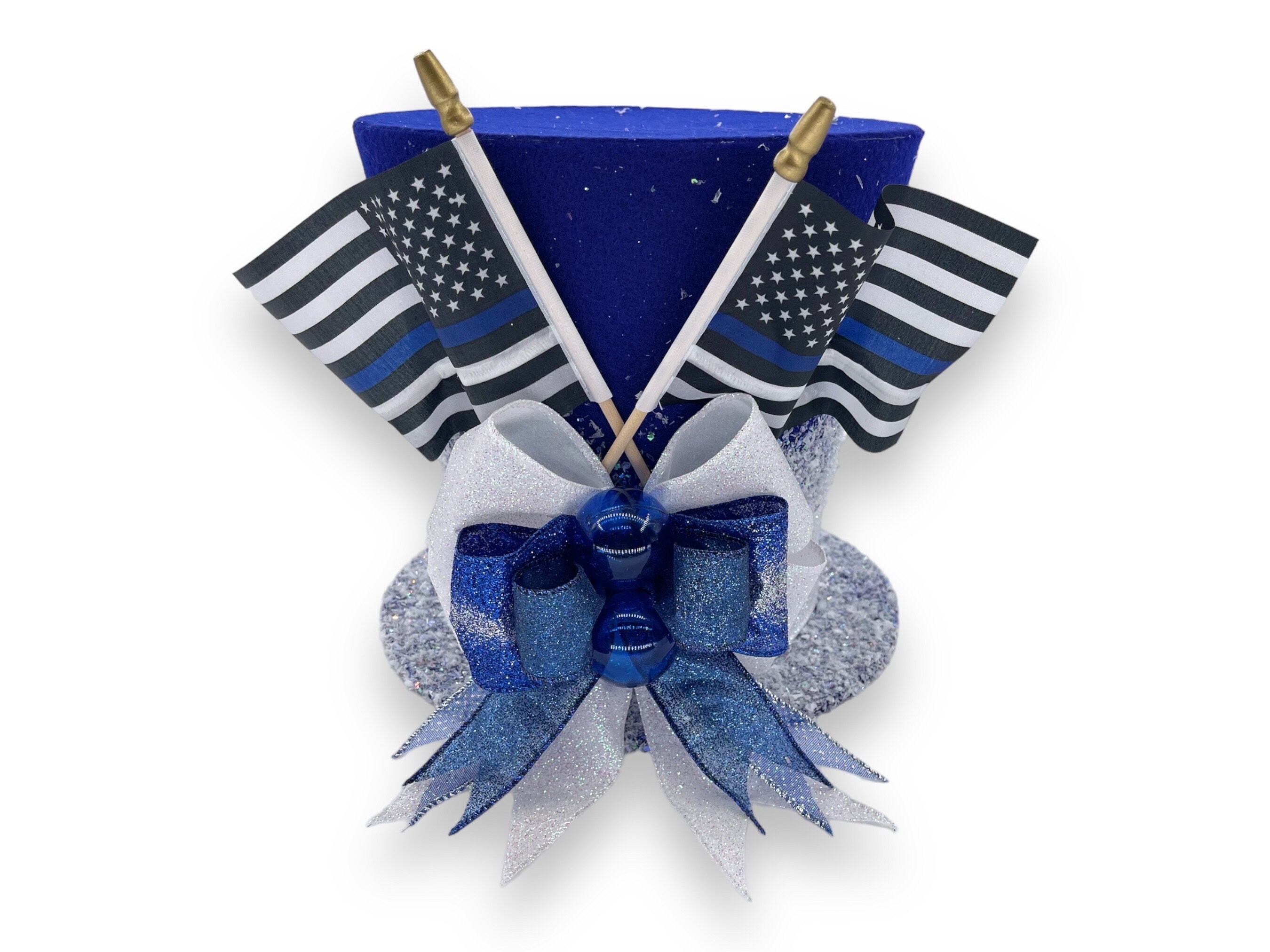 Police Officer Christmas Tree Topper: Thin Blue Line Top Hat Decoration ...