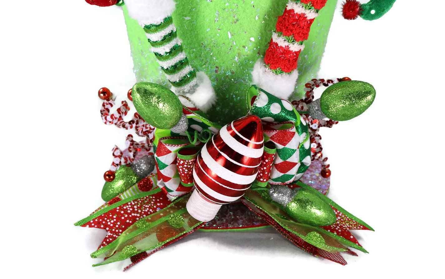 Green and Red Elf theme tree topper, Elf on the shelf Christmas