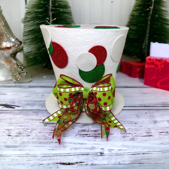 Christmas Tree Toppers,Red Christmas Hat Tree Topper