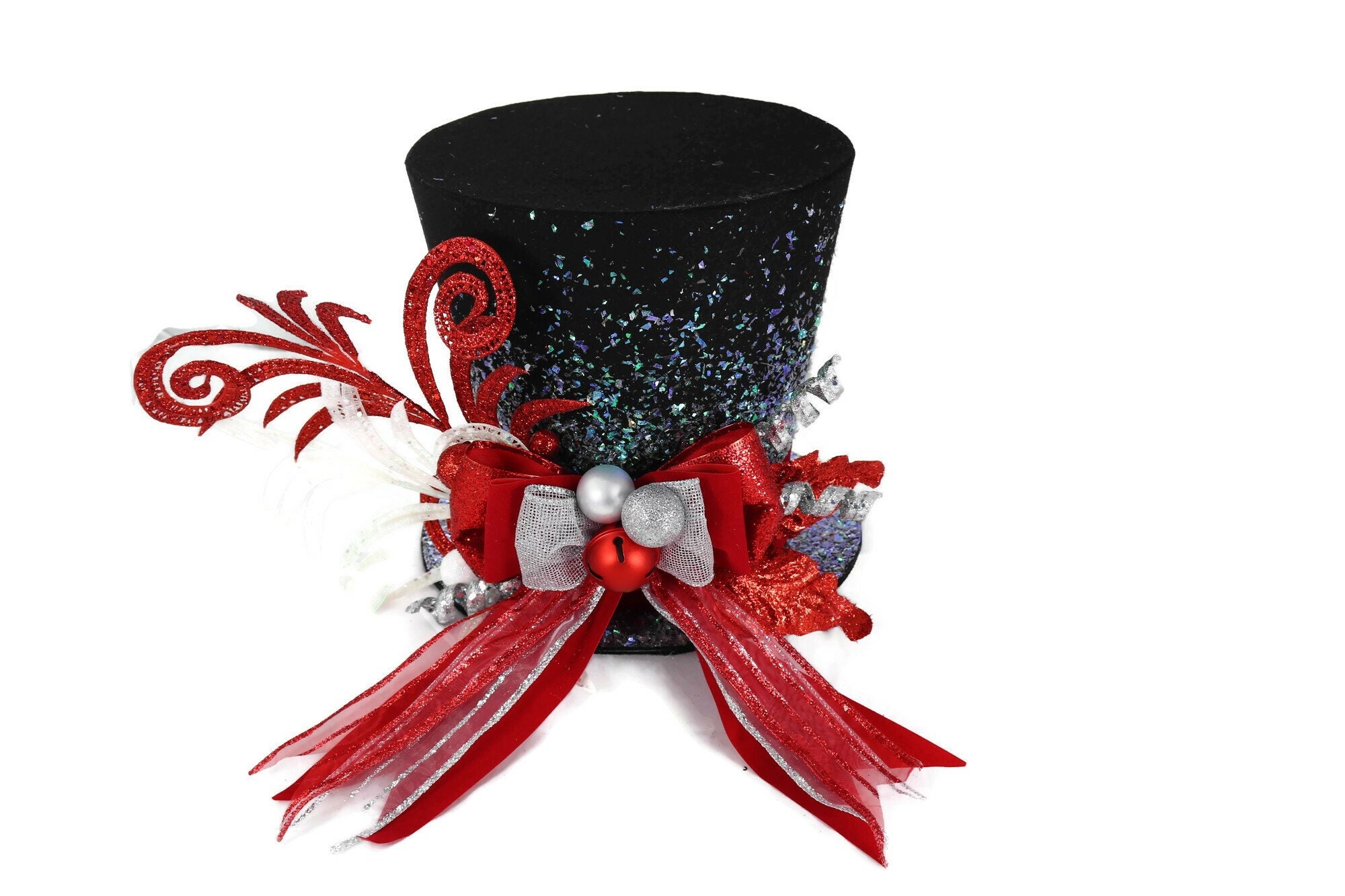 Ready to ship!!! 12in Elegant Christmas tree topper ,Top hat tree