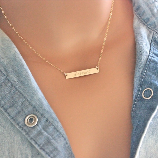 Custom listing for Erin - Personalized Gold Bar Necklace  - Nameplate Necklace -14k Gold Filled