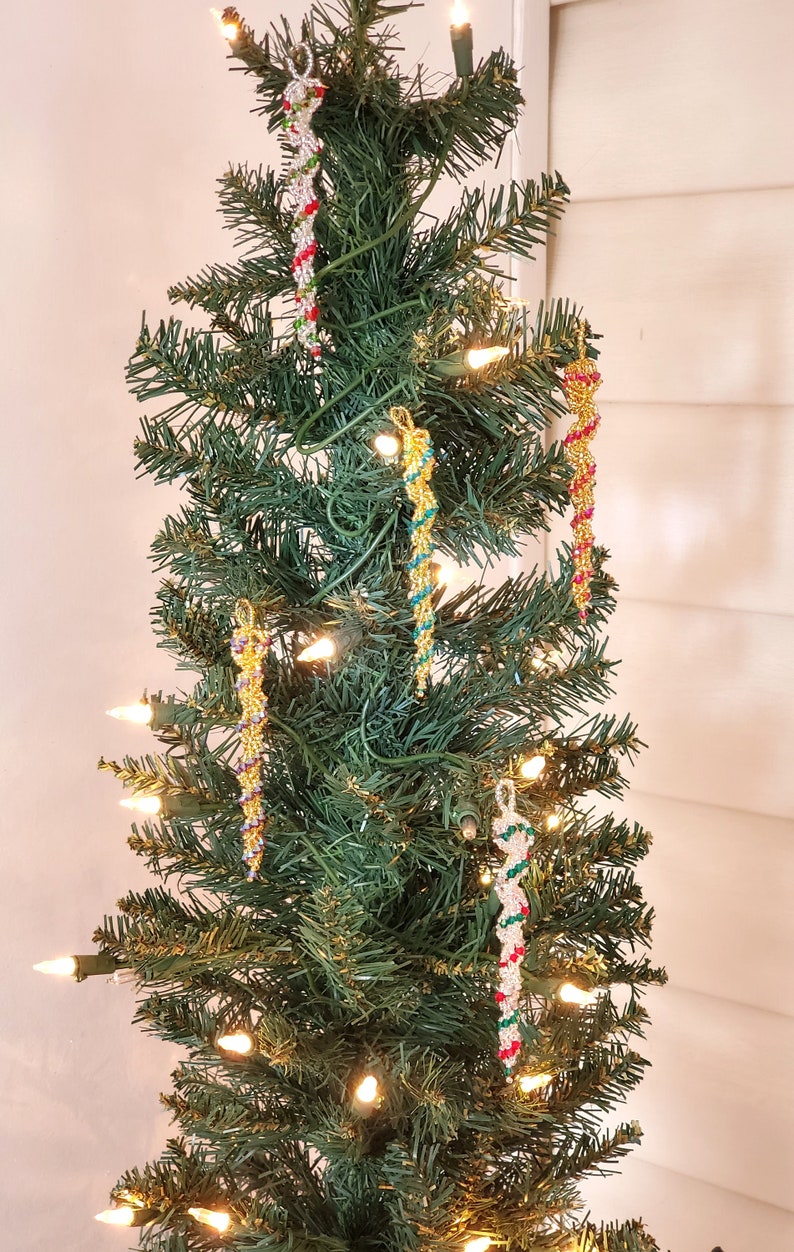 Christmas Tree, Crystal Icicle Ornament, Christmas Crystal Icicle, Tree Beaded Ornaments, Spiral Tree Ornament imagem 6