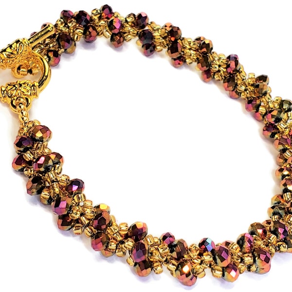 Black - Spiral Handmade Beaded Bracelet 217