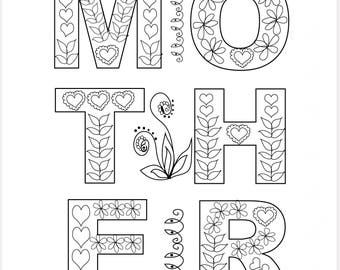 Adult Coloring Floral Mothers Day 8 x 10 Framed Art Strength